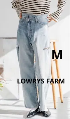 LOWRYS FARM　CONE/アシメデニムパンツ　　ストレート　レディース
