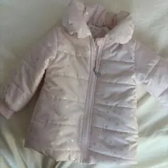 新品　バースデイ　アウター　中綿ジャケット　箔プリント　ピンク　キラキラ　100