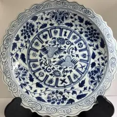 中国美術 青華大皿E 直径約41.5㎝ 東Y8-0713① - メルカリ