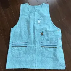 エプロン　水色　中古品　無地　チェック　うさぎ　ポケット付き　保育士