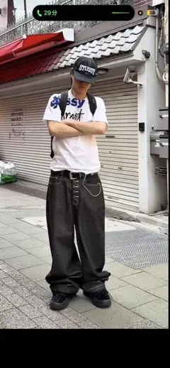 円堂守着用 BELVET バギーデニムパンツ ブラック - メルカリ