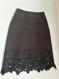 Rewde 裾レーススカートブラック S