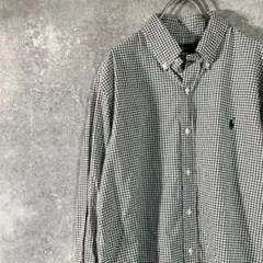 RALPH LAUREN　ボタンダウンシャツ　長袖　ブラック　ホワイト　チェック