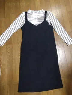 マタニティ　ボーダーカットソー キャミワンピース セット