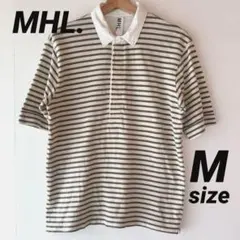 MHL. ボーダー 半袖 ポロシャツ M ラガーシャツのサムネイル