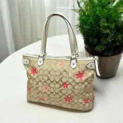 COACH コーチ 花柄 シグネチャー トートバッグ 美品 人気