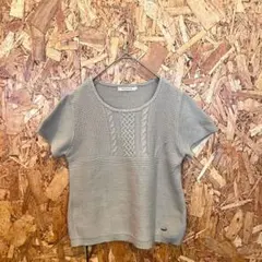 CROCODILE クロコダイル ニットカットソー ロゴワンポイント ベージュ