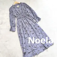 【美品】Noela　ノエラ　フラワープリントワンピース　ラベンダー　秋色