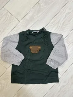 familiar クマ刺繍付きロンT