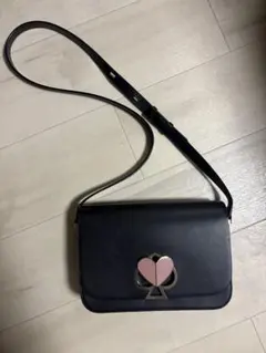 kate spade 黒 レザー ショルダーバッグ