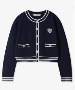 SNIDEL エンブレムニットカーディガン ネイビー