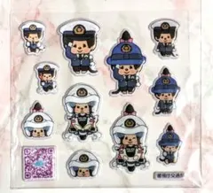 警察グッズ モンチッチ ぷっくりシール リフレクター