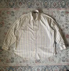 クリスチャンディオール 90s オレンジ青白系ストライプシャツ サイズ17 L