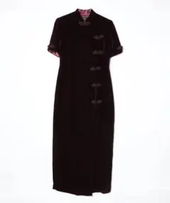 【AIMER】 半袖ワンピースドレス レッド 結婚式二次会お呼ばれパーティー