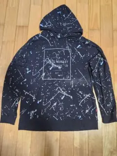 ILL'S プルオーバーパーカー ペイント柄 ブラック L