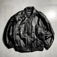 超希少✨️ FIDELITY A-2 フライトジャケット レザー 本革 黒 XL