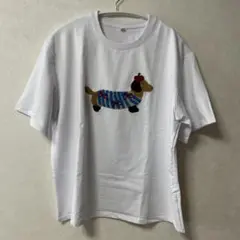 犬 刺繍Tシャツ　ホワイト　Lサイズ　未使用品
