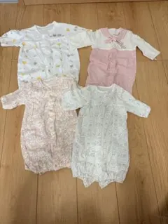 [女の子] ベビー服　カバーオール　4枚セット　綿100%