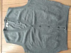 【新品】ウール混 グレーベスト L