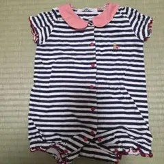 familiar ストライプロンパース 70