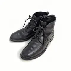 新品同様！マーガレットハウエルの黒いレザーショートブーツ ジッパー付き マーガレット・ハウエル アイデア MARGARET HOWELL idea