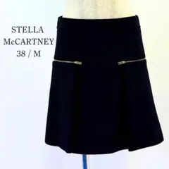 美脚 ステラマッカートニー ミニスカート 38 M 黒 ゴールド 訳あり特価