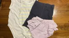 ユニクロ　70サイズ　ベビー服セット　メッシュロンパース　7分丈デニム