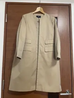 SHIPS ベージュ ノーカラーコート M