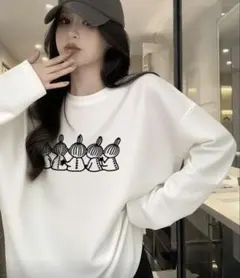 【新品】 リトルミイ オーバーサイズ 長袖 Tシャツ 大きいサイズ L 白