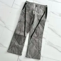 超希少✨美品 イッセイミヤケ 立体プリーツパンツ パッチワーク スリット グレーのサムネイル