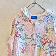 東京ディズニーリゾート　リトルマーメイド　総柄　ジップアップパーカー　150