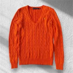 RALPH LAUREN SPORT ケーブルニット　オレンジ　ラルフローレン