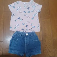 半袖Tシャツとデニムショートパンツセット 　80㎝