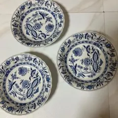 TAIEN FINE CHINAブルーオニオン 皿 3枚セット　カレー　スープ皿のサムネイル