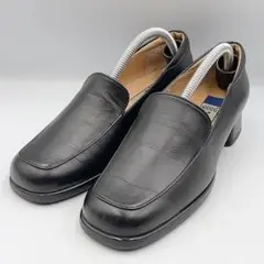【美品】ecco レザーパンプス黒 22.0cm EEE スクエアトゥ ビジネスのサムネイル