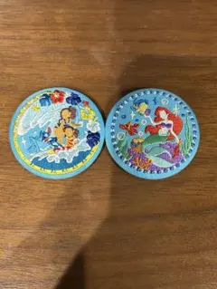 ディズニー　刺繍缶バッジ　アリエル　リロ&スティッチ