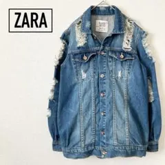 【USED】ZARA バルーンシルエット ダメージデニムジャケット