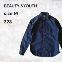 BEAUTY & YOUTH ネイビー ボタンダウンシャツ M