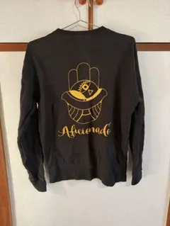 古着黒い長袖Tシャツ Aficionado M