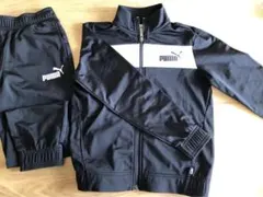 PUMA ジャージ 140cm ブラック　上下セット　ズボン両膝穴あきあり