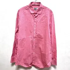 DKNY ピンク コットン スリムフィット　ストレッチ　長袖シャツ　00119