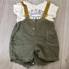 サスペンダー付きベビーロンパース 70センチ