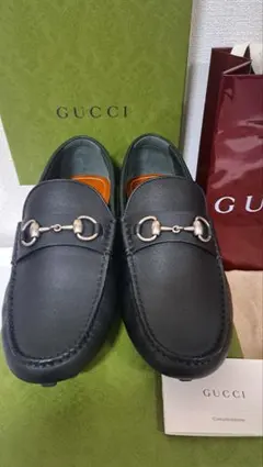 新品★未使用★正規本物　グッチ　ホースビット　ドライビングシューズ　黒　SS春夏