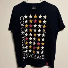 svolme Tシャツ ロゴプリント Sサイズ 星柄 半袖 スポーツ ネイビーのサムネイル