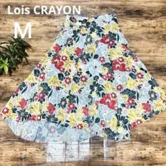 【美品】ロイスクレヨン 花柄 フレアスカート M相当 ボタニカル 総柄 裏地ありのサムネイル