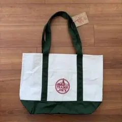 トレーダージョーズ キャンバストートバッグ グリーン×生成り 新品タグ付き