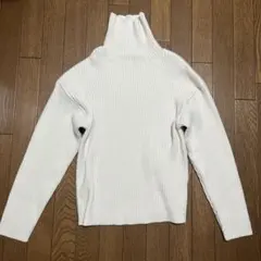 リブニット 長袖 白