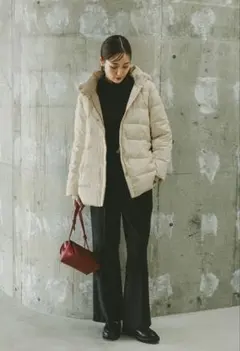 グローバルワーク ウツクシルエット撥水ダウンコート アイボリー M