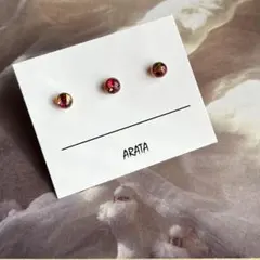 ハンドメイドピアス　丸カン　ミニピアス　3個セット