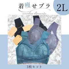 ノンワイヤーブラ3枚組　2L　LL　XL　シームレス　ナイトブラ　着痩せ　美乳